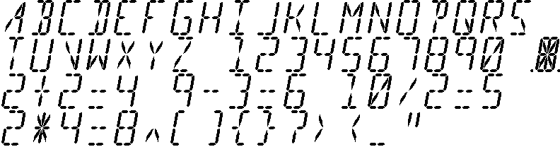Sample of LCD font